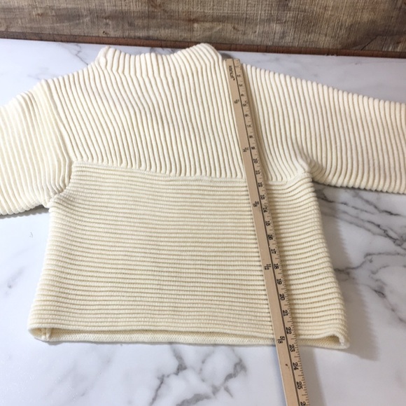 3/$20 JOA Cream Ribbed Knit Half Sleeve Sweater Top Womens XS Mock Neck - Picture 9 of 11